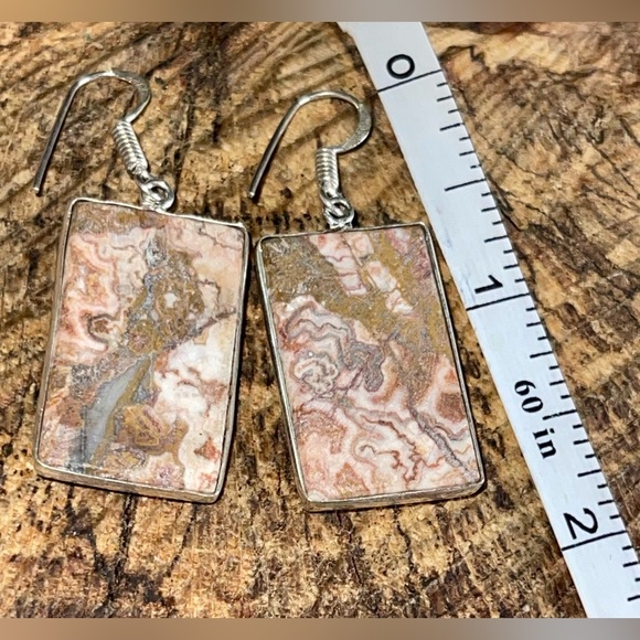 Crazy Lace Agate Earrings 1 7/8” - Picture 9 of 10